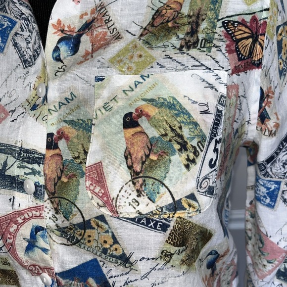 Chico's No-Iron Linen Top Womens Size 0 (US S) - Picture 5 of 10